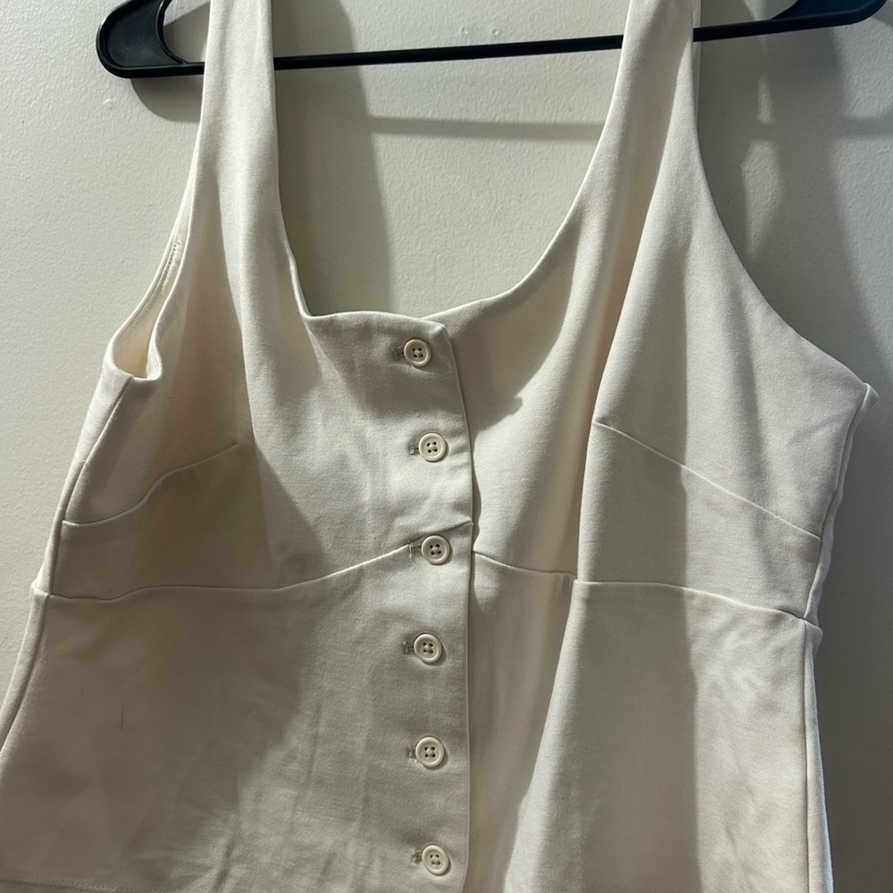 A New Day Ivory Button-Front Tank